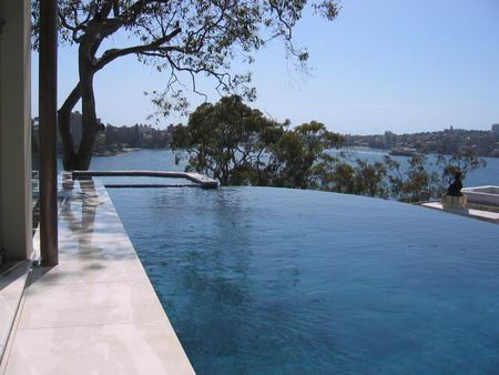 Infinity edge pool and spa overlooking sydney harbour